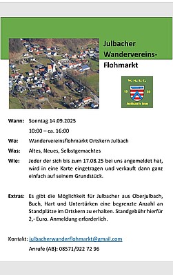 Banner Wanderflohmarkt Julbach