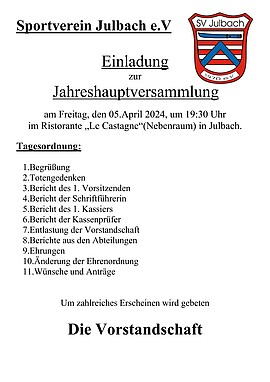 Banner Jahreshauptversammlung