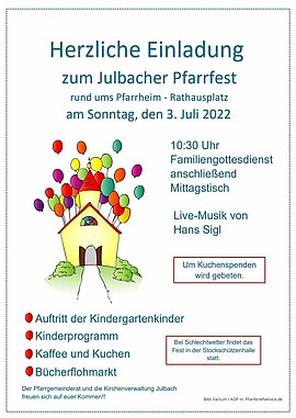 Banner Familiengottesdienst zum Pfarrfest