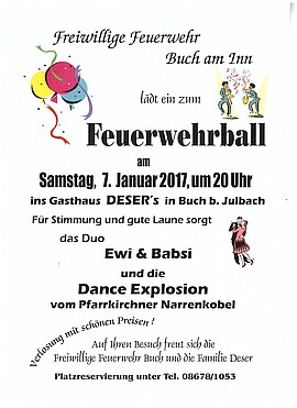 Banner Feuerwehrball der Feuerwehr Buch