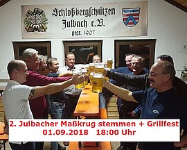 Banner 2.Julbach Maßkrug stemmen + Grillfest bei den Schloßbergschuetzen Julbach e.V.